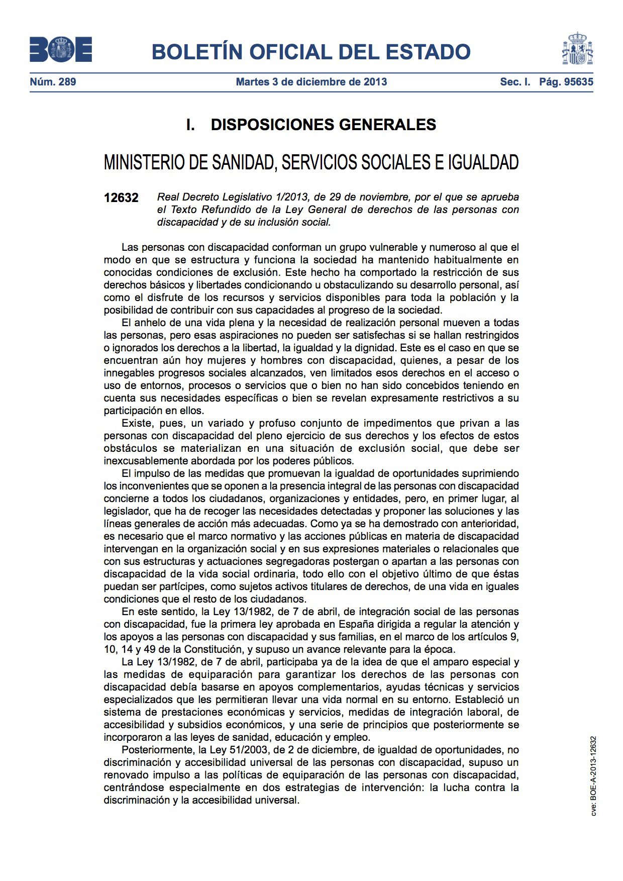 Aprovat el Text Refós de la Llei General de Drets de les Persones amb Discapacitat i de la seva Inclusió Social
