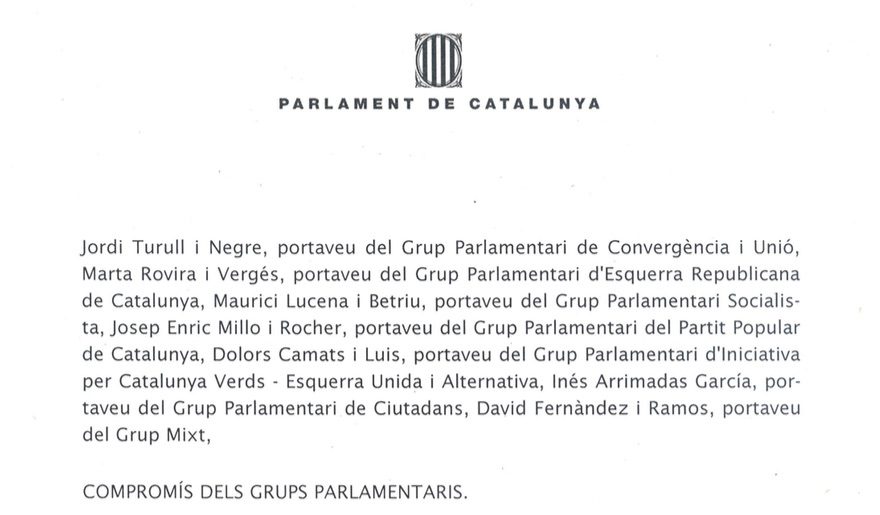 Compromís dels Grups Parlamentaris sobre la Proposició de llei de regulació de la segona activitat